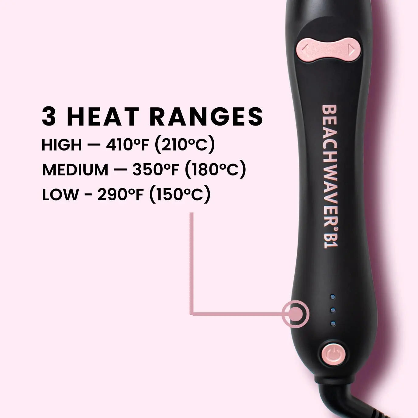 The Beachwaver Co. B1 Rotating Curling Iron - Automatic 1" Ceramic Curling Iron - Easy-To-Use Spinning Wand for Long-Lasting Waves, Auto-Shut Off, Travel-Friendly, Dual Voltage (BW160), Midnight Rose