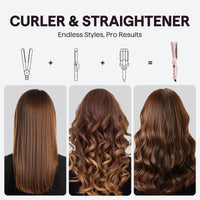 Wavytalk Whirlwind Curl, 360° Airflow Styler with 3 Air Modes & LED Display, 2-In-1 Hair Straightener and Curler with Cooling Air Vents to Lock in Style