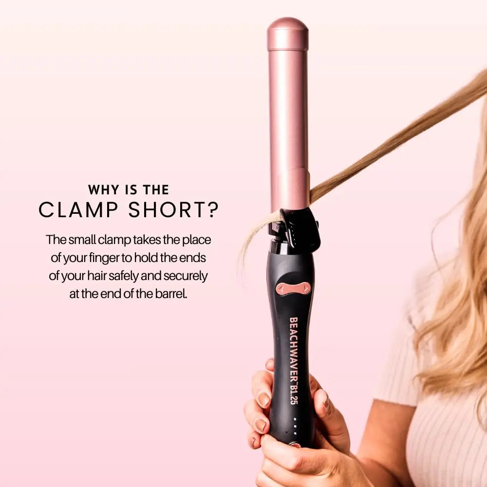 The Beachwaver Co. B1 Rotating Curling Iron - Automatic 1" Ceramic Curling Iron - Easy-To-Use Spinning Wand for Long-Lasting Waves, Auto-Shut Off, Travel-Friendly, Dual Voltage (BW160), Midnight Rose